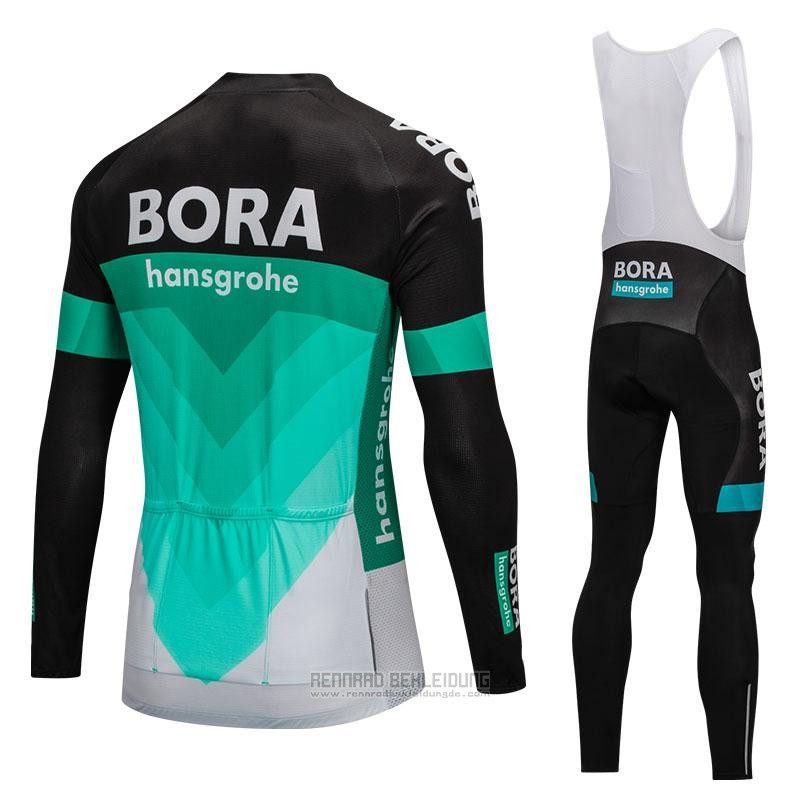 2018 Fahrradbekleidung Bora Grun und Shwarz Trikot Langarm und Tragerhose